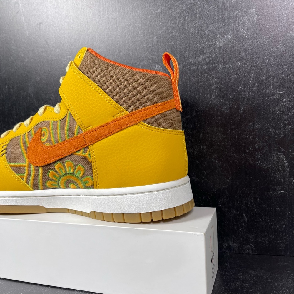 DUNK HIGH PRM SOMOS FAMILIA SHOES SIZE DIA DE MUERTOS GUM SOLE GOLD ORANGE BLACK - Picture 11 of 11